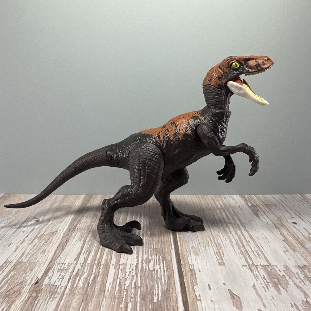 Mattel Jurassic World Dominion Velociraptor Brown Dinosaur Action Figure Loose